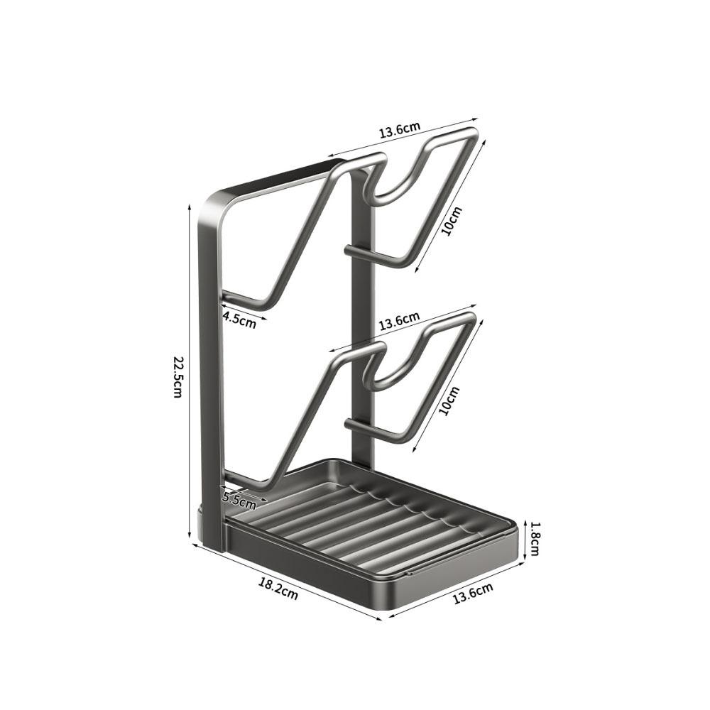 Multifunctional Kitchen Pot Lid Storage Rack with Removable Drip Tray Durable Kitchen Pot Lid Holder