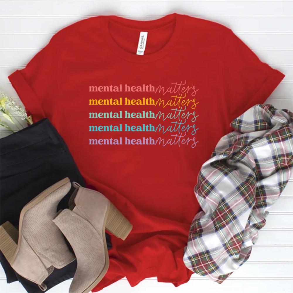 Unisextal Health Matters TShirt Unisextal Health Awareness Shirt Anxiety Tee Therapist Tshirt Unisex Graphic Tee Short Sleeve Tops S