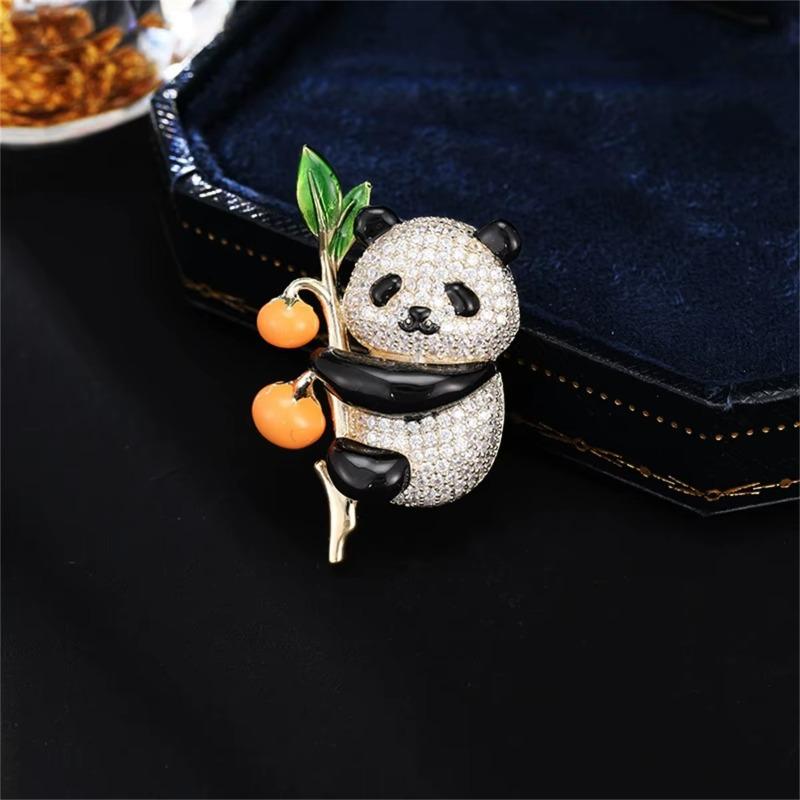 1Pc Cute Panda Brooch Chinese Trendy Versatile Personalized Jewelry Accessories Fashion Party Accessories Gifts Good Luck