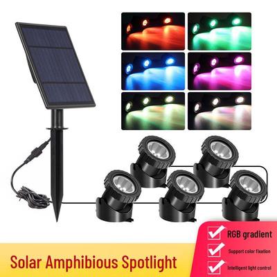 Unterwasser RGB Solar Gartenleuchte für Pool, Rasen, Steingarten und Hof