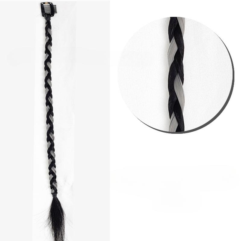 2 stücke Synthetische Perücke Zöpfe mit Clip Haar Zopf Haarverlängerungen Zubehör Ringe Dreadlocks Hip-Hop Haar Seil Lametta