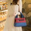 Thickened Oxford Canvas Lunch Bag Women Floral Handbag Portable Tote Lunch Box Bag Daily Hand Purse for Work