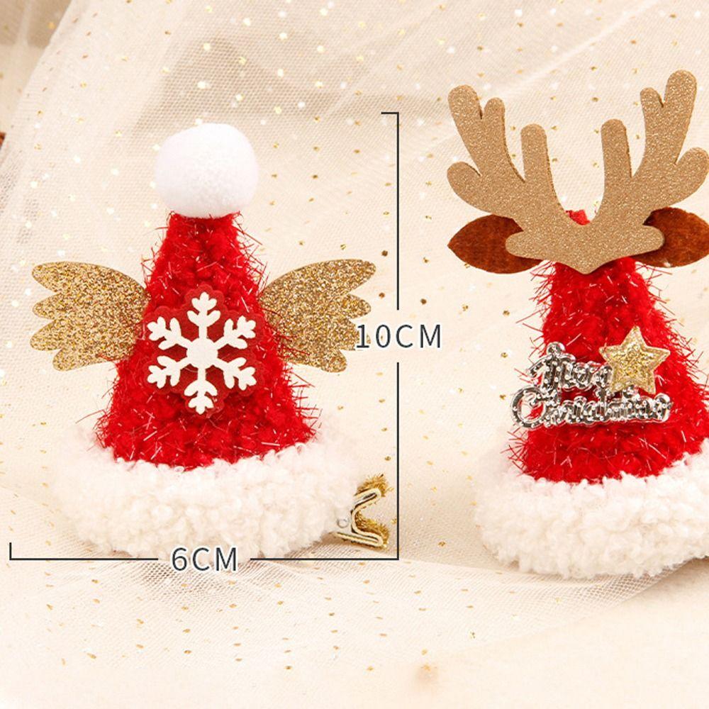 Plush Letter Headwear Elk Korean Barrettes Women Hair Clips Duckbill Clips Christmas Hairpins
