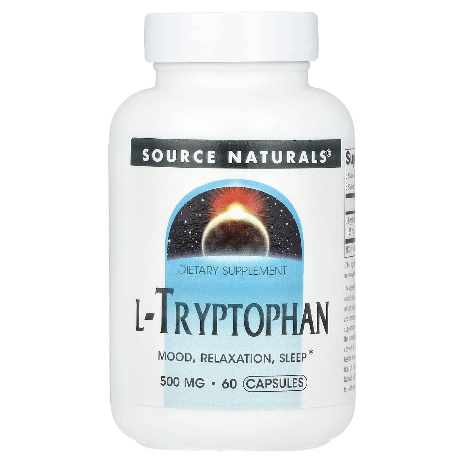 

L-Tryptophan, 500Mg, 60 Capsules