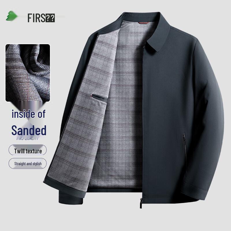 Men s Business Casual Collared Zipper Jacket 3XL