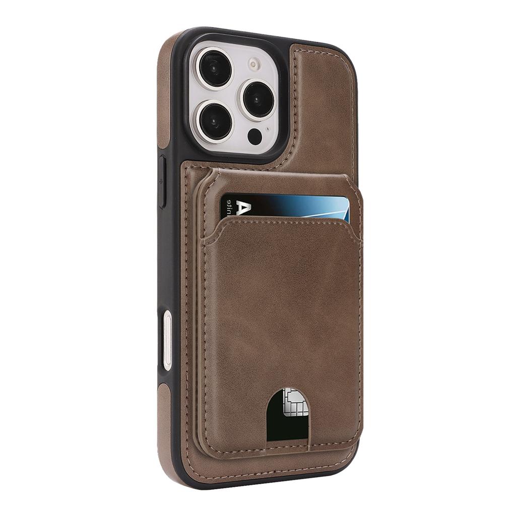 Magnetic Leather Phone Case with Card Holder for iPhone 12 - 17 Series Multi - Functional Stand Shockproof Protective Cover