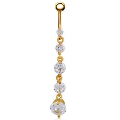 Girls Sexy Long Dangle Navel Belly Ring Piercing Surgical Steel Body Jewelry