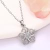 Huitan Delicate Flower Pendant Necklace with Crystal CZ Partysu Fresh Neck Accessories for Women Wedding Party Trendy Jewelry