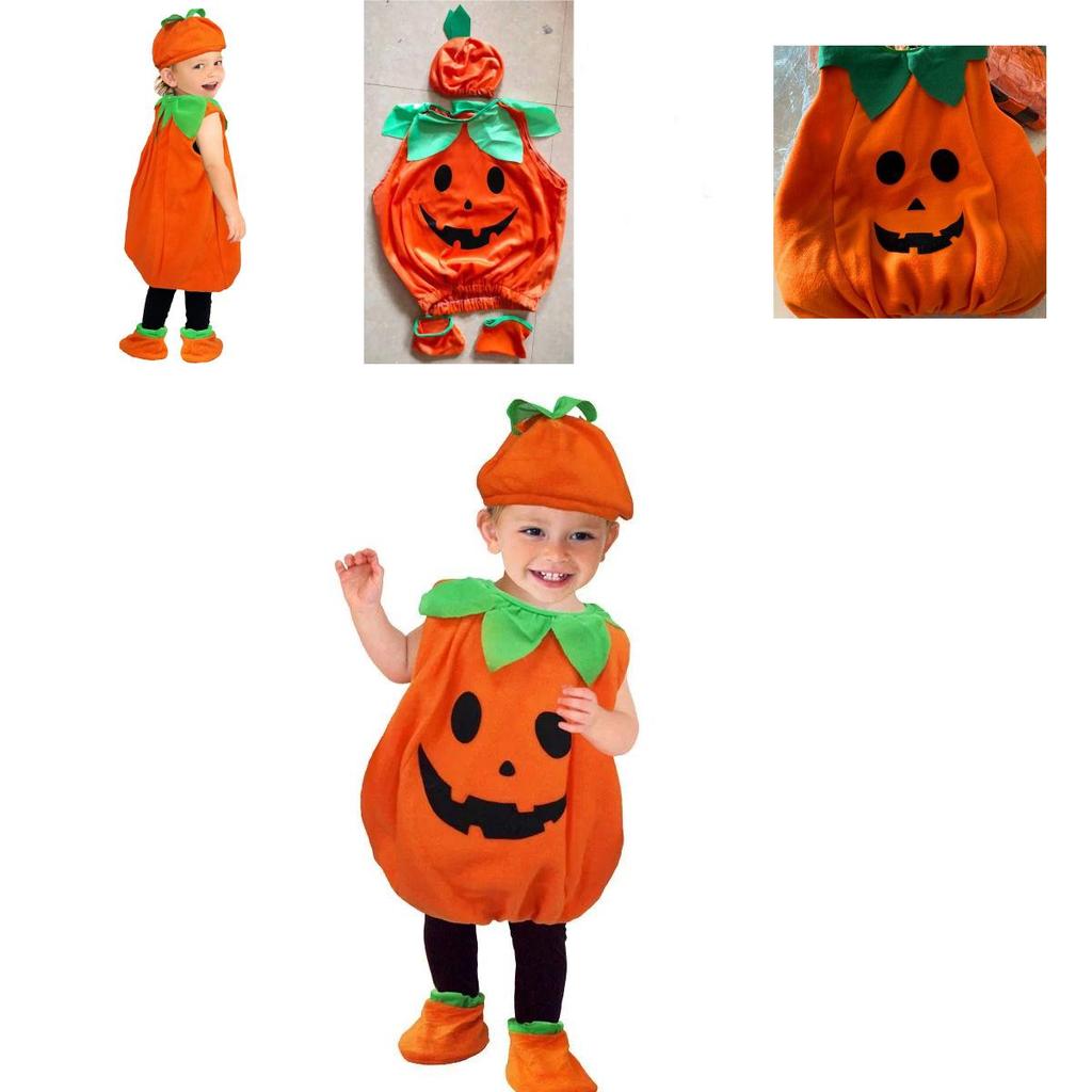 Vibrant Orange Pumpkin Fancy Dress For Children Halloween Celebration Events