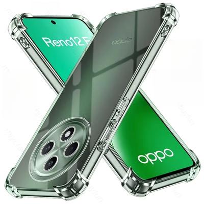 Airbags Shockproof Clear Silicone Case for Oppo Reno 13 12 F 11 10 7 Pro A60 A78 A95 A58 A57 A38 A18 A54 4G 5G TPU Soft Cover