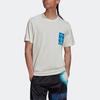 Adidas Originals Trefoil Multi-Logo Print Casual Crew Neck T-Shirt Men Tops White HC7186