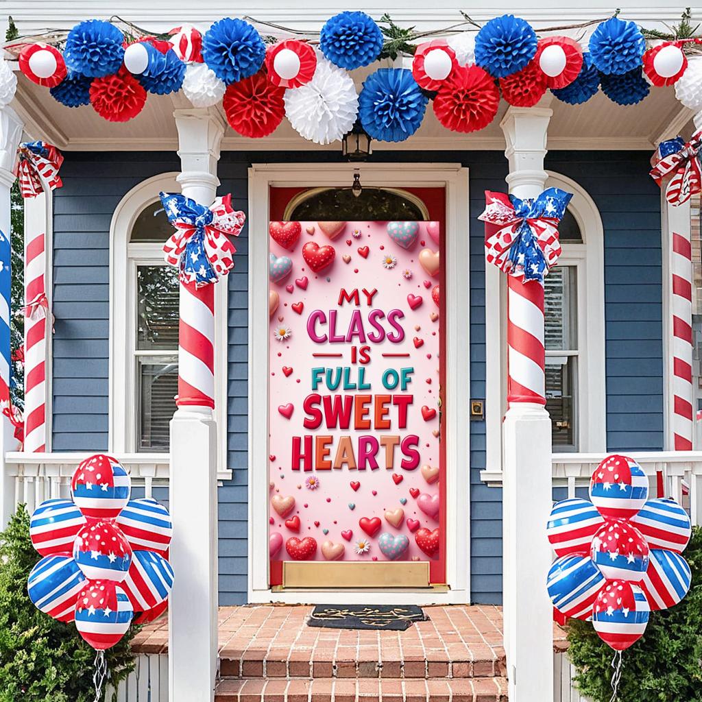 Heart Theme Backdrop Party Decoration Decoration For Teachers Educational Classroom