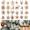 24pcs/set DIY Ornament Clips Gift Bags Decor Countdown Hanging Tags Wooden Pendant Number Label Christmas Advent Calendar