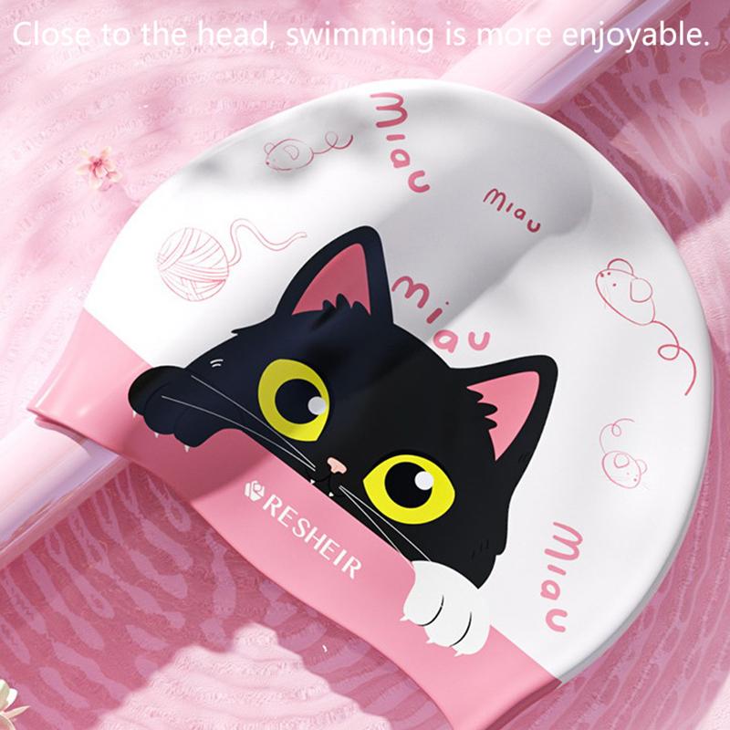 Kreslené plavecké čepice Vodotěsné Tištěné Roztomilé Dětské Plavecké Čepice Pro Chlapce A Dívky Ochrana Uší Plavecká Čepice Bazénové Doplňky