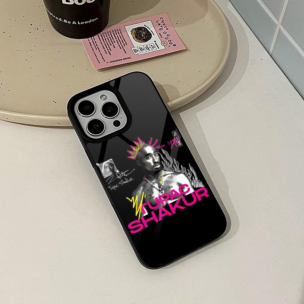 

Rap Singer Tupac Shakur Phone Case for Iphone 17 16 15 14 Air 13 12 11 Pro Max Mini Plus Fundas Shell PC+TPU Cover iPhone17