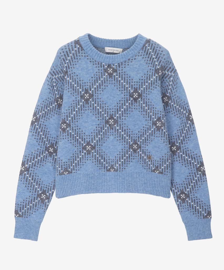 MIND BRIDGE WOMEN [W] Check Jacquard Knit