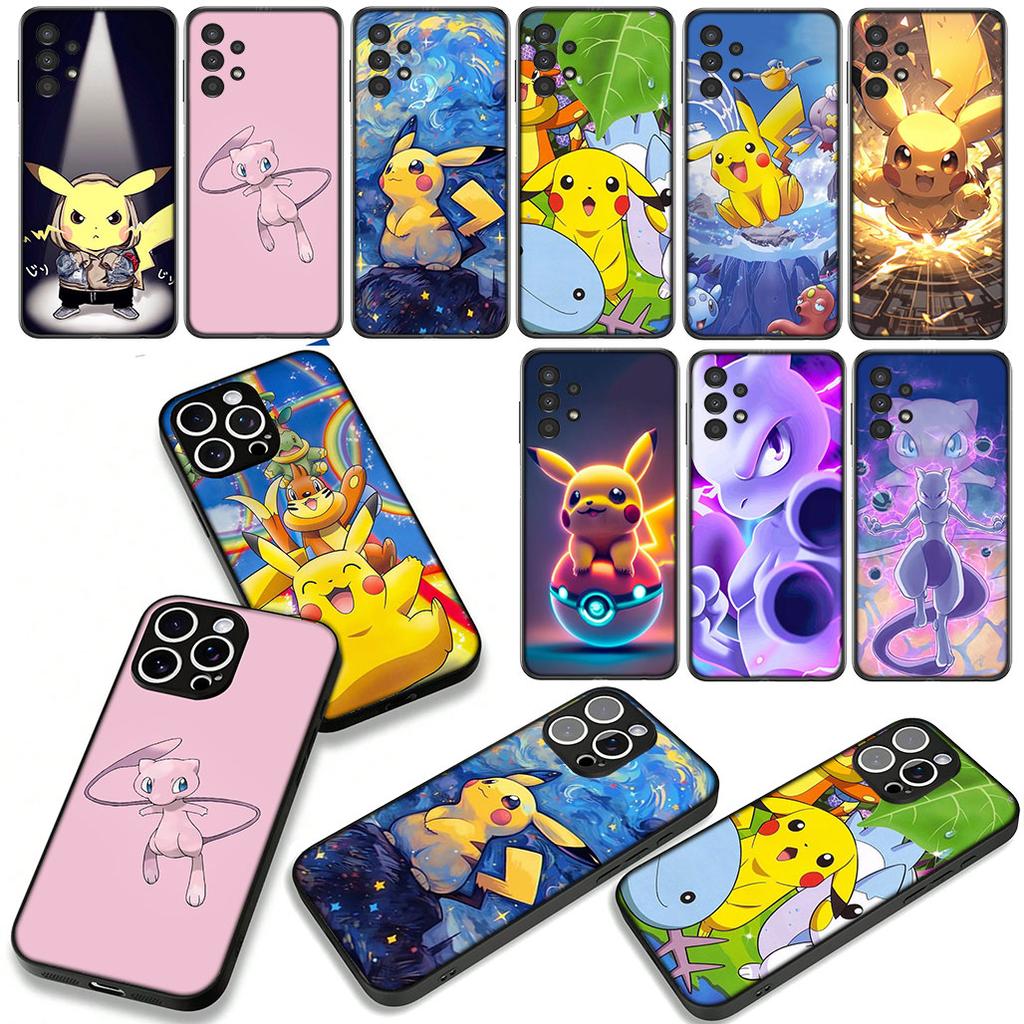 Mew Two Mewtwo P-Pokemons P-Pikachus for Motorola Moto Edge 70 60 Fusion 40 NEO Pro G56 G96 G71 G73 G52 G41 G42 G50 G51 Case
