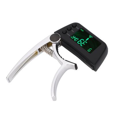 2 In 1 Guitar Capo Tuner LCD Display Digital Tuning Capo for Acoustic Electric Classical Guitars