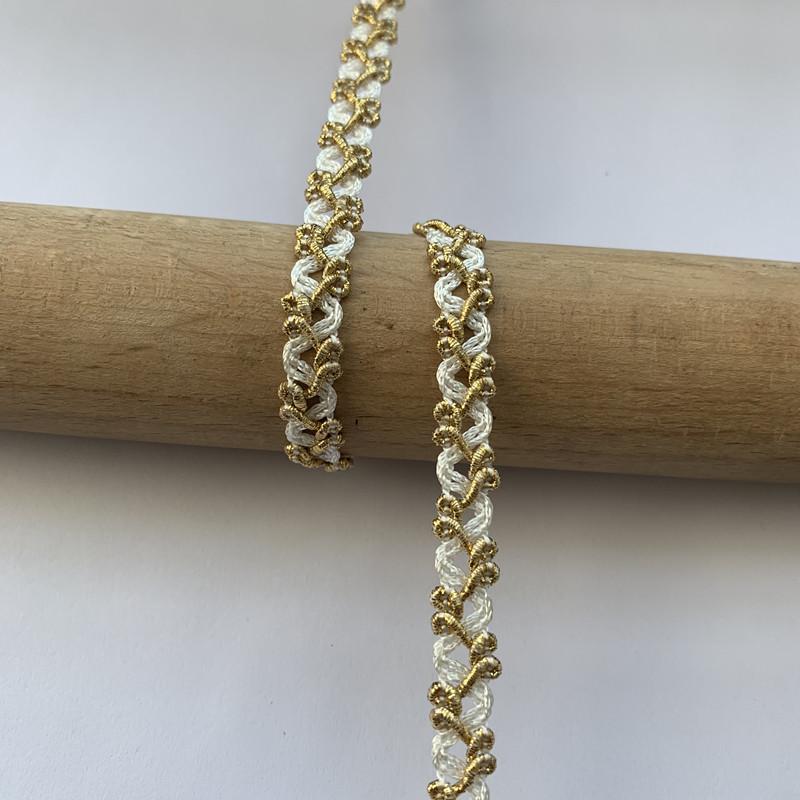 New 5m/16.4ft each Pack white gold lace trims Handmade curve rope Sewing Accessory for bras Curtains Dresses Hats wedding Gift sewing Decoration