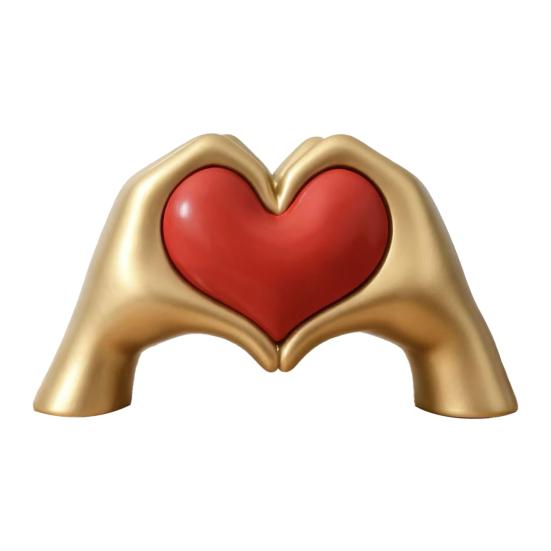 Heart Hand Sculpture Gold Resin Love Hands Heart Statue with Red Heart for Living Room Bedroom Office Coffee Table Desk Wedding Party Decor