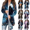Women's Fashion Casual Halloween Print Medium Length Cardigan Jacket Coat