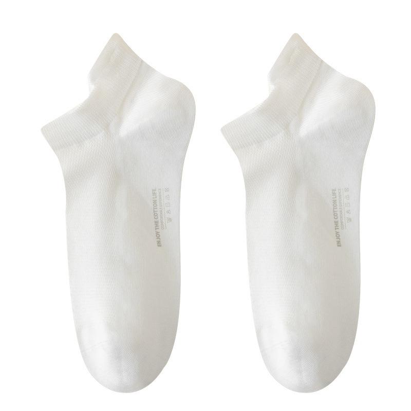 5 Paar Herren Sommer Dünne Baumwolle Einfarbig Anti Geruch Schweißabsorption Flacher Ausschnitt Nahtlose Bootssocken
