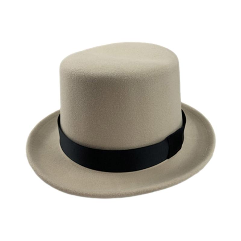 British Style Adult/Teens Derby Hat Prom Carnivals Party Costume Felt Magician Hat for Carnivals Show Rave Party