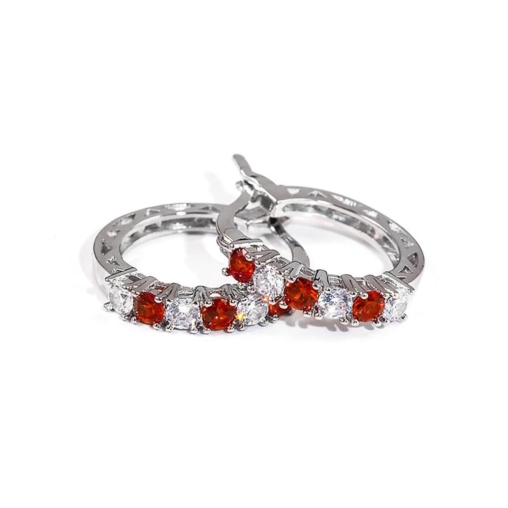 Earrings, European and American Colorful Zircon Ear Buckles, Fashionable Zircon Women's Earrings, Versatile Earrings