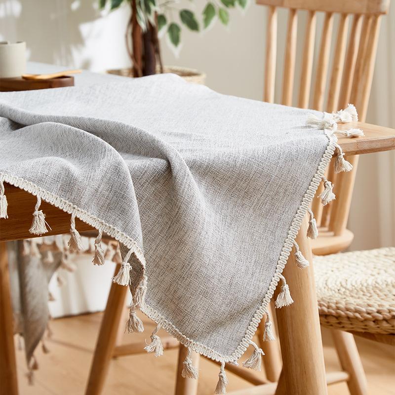 Waterproof And Oil-Proof Cotton And Linen Fabric Rectangular Tablecloth Coffee Table Pad Book Tablecloth Modern Simple Tablecloth