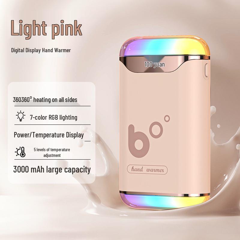 2025 Gradient Color Magnetic Hand Warmer with Digital Display - Two-in-One Detachable Design
