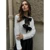 Fashion Sequin Bow Lace Up Women Jacket Elegant O-neck Long Sleeve Slim Short Coats Autumn Female Chic Party Street Outwear