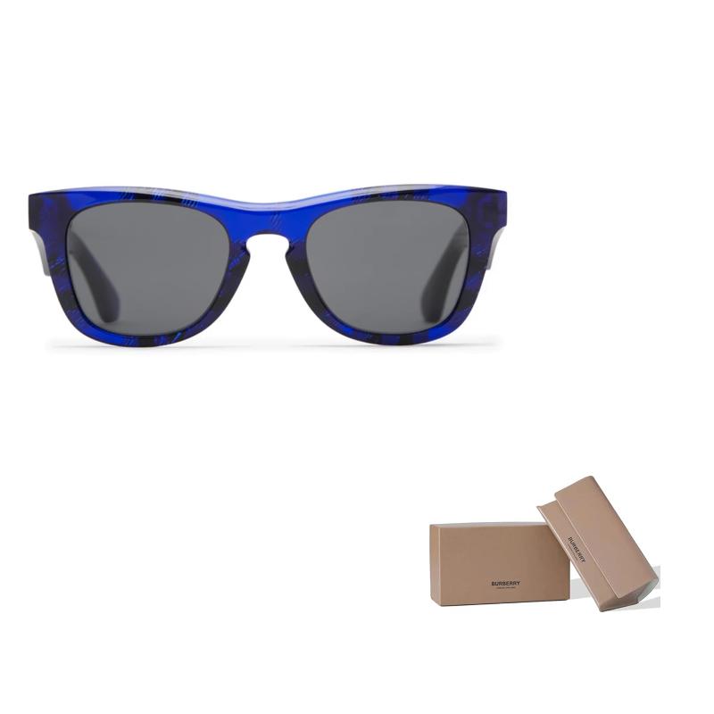 

Burberry Color-blocking Acetate Irregular Sunglasses Unisex Couple Blue F синий