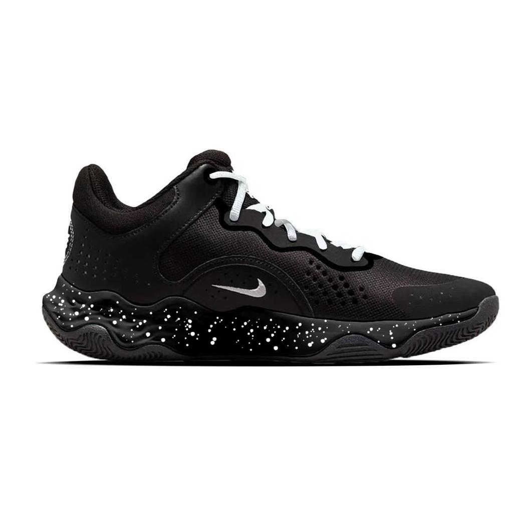 Nike Fly By Mid 3 Slip Resistant Abrasion Resistant Mid top Basketball Shoes Men's Black DD9311-003(team741-)