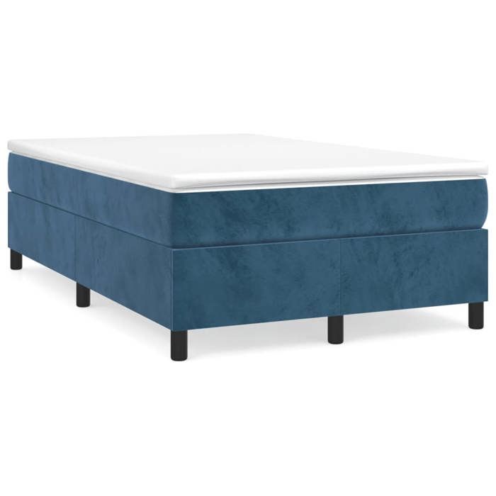 Cadre de lit avec matelas - Maison Exclusive - Velours bleu foncé - 120x200cm - 2 places