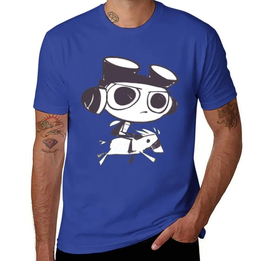 Psychonauts Raz Rides a Pony Sugarcube TShirt Anime Tshirt Tops Vintage T Shirt Unisex