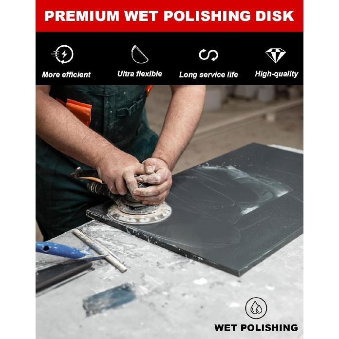 3 Step Diamond Polishing Pads 4-inch Wet for Granite Marble Quartz Concrete