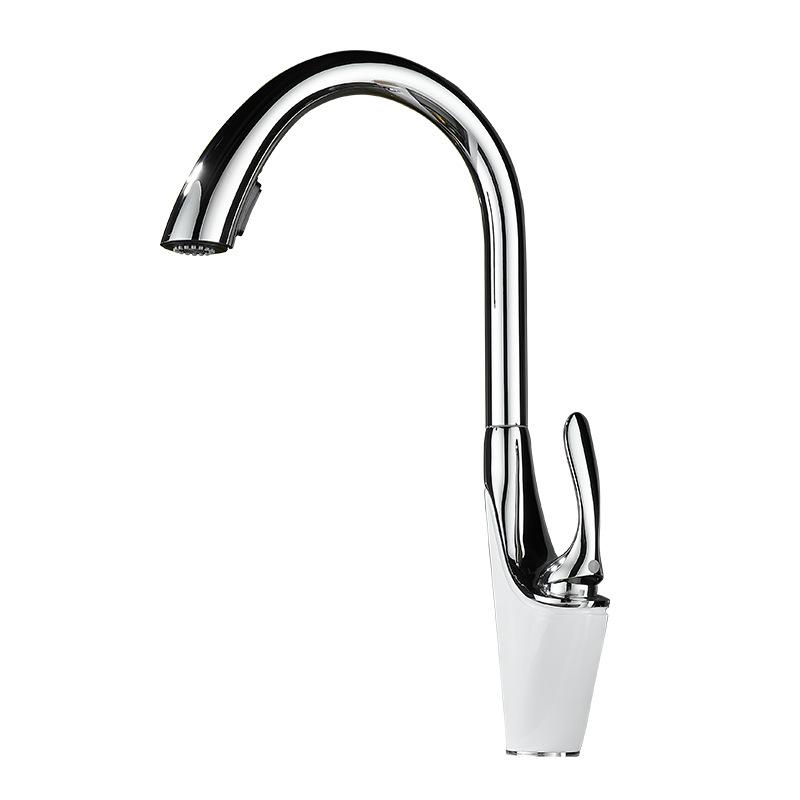Tuqiu Wyciągane Baterie Kuchenne Srebrne Jednouchwytowe Czarne Bateria Kuchenna Kran do Zlewu Mosiężny Obrotowy Mieszacz Wody Kran Mieszacz Kran