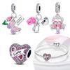 Plated 925 Silver Youth Love ButterflyCharms Fit 925 Charms Bracelet Beads Jewelry Gifts for Women