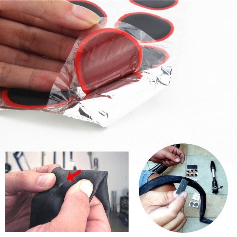 48 Stück Auto Reifenflicken Rund Quadratisch Gummi Flickenstück für Schlauchboote Motorrad Fahrrad Fahrrad Reifen Schlauch Reifenpanne Reparaturwerkzeuge 25/35mm
