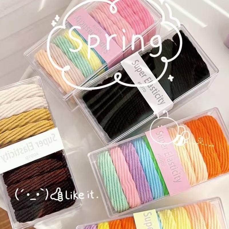 High ponytail hair ring 2026 new seamless rubber band women's tie head high elastic durable hair rope leather cover ponytail hair accessories