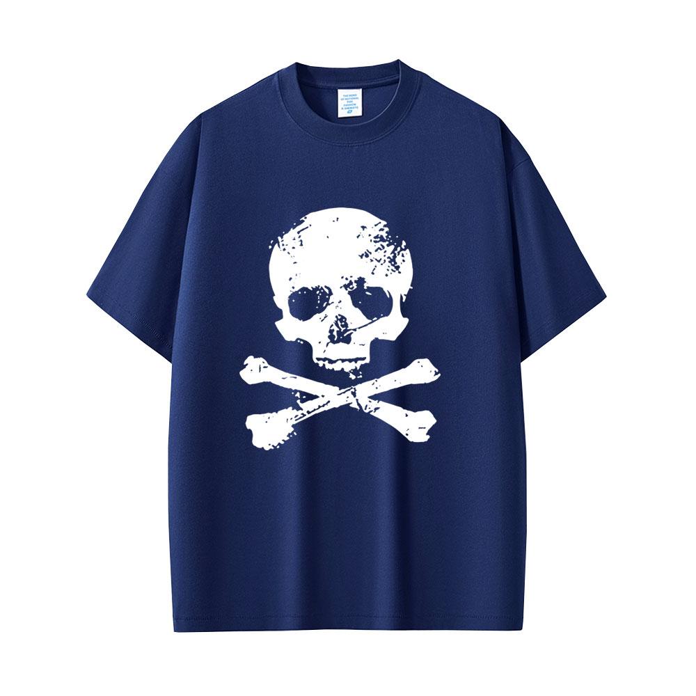 Vintage Beauty Hip Hop Pirate Skeleton and Cross Graphic Tshirt Unisex Women Retro Gothic Rock T Shirt Unisexs Oversized Streetwear
