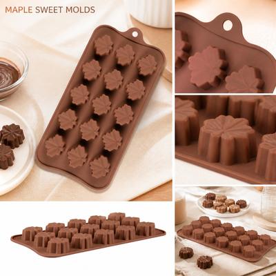 Maple Leaf Silicone Chocolate Mold Food Grade Silicone Ice Cube Tray DIY Baking Silicone Mold for Homemade Candy and Pastry Making