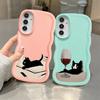 Süße Katzen Hülle für Samsung Galaxy A52 A15 A12 A13 A14 A16 A11 A21s Weiche Handyhülle A06 A05 A53 A04 A22 A23 A33 A03