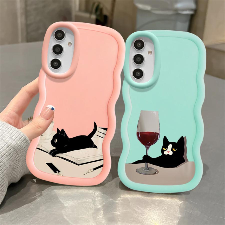 Süße Katzen Hülle für Samsung Galaxy A52 A15 A12 A13 A14 A16 A11 A21s Weiche Handyhülle A06 A05 A53 A04 A22 A23 A33 A03