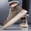 2026 New Mens Genuine Leather Walking Shoes Fashion Outdoor Thick Bottom Antiskid Vulcanized Shoes Comfy Casual Leather Flats