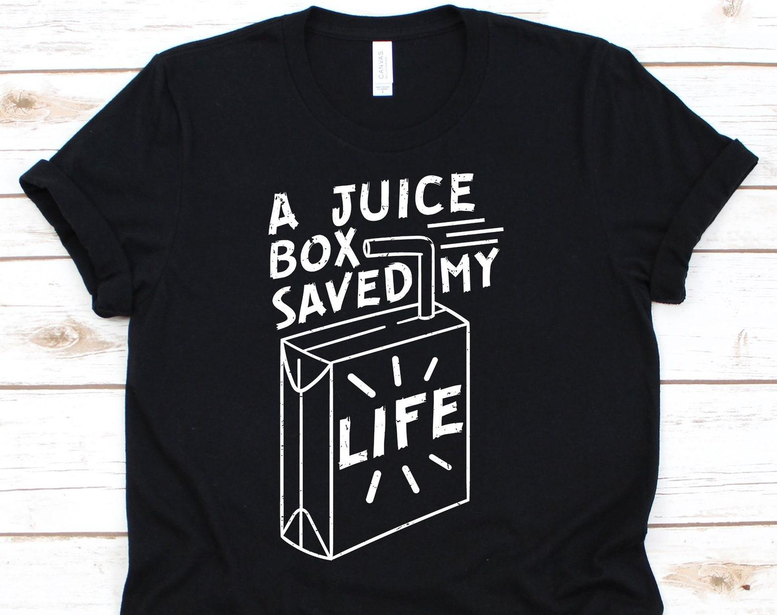 A Juice Box Saved My Life Shirt, Diabetes Awareness For T1D Warrior Fighter T2D Survivor, Diabetic Support Ribbon Gift For Men Women S