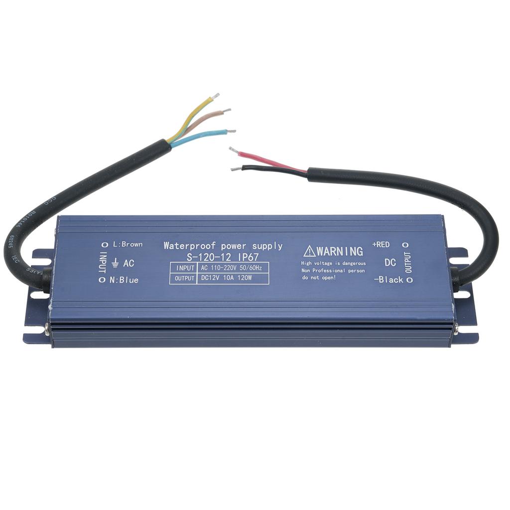 IP67 Waterproof LED Driver Switch Power Supply Transformer Adapter AC 180V-240V to DC 12V 200W Const