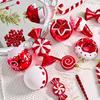 78pcs Christmas Ball Mix Decoration Set Shatterproof Plastic Painted Christmas Hat Cane Christmas Elements Hanging Xmas Ornament