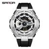 Sanda 3170 Fashion ABS Digital Waterproof Outdoor Chronograph Electronic Sport Watch TPU Strap Hand Light Function Montre Homm