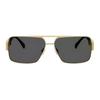 Versace Greca Personality Design Metal Square Sunglasses Unisex sunglasses Black Gold O2290-O10028761